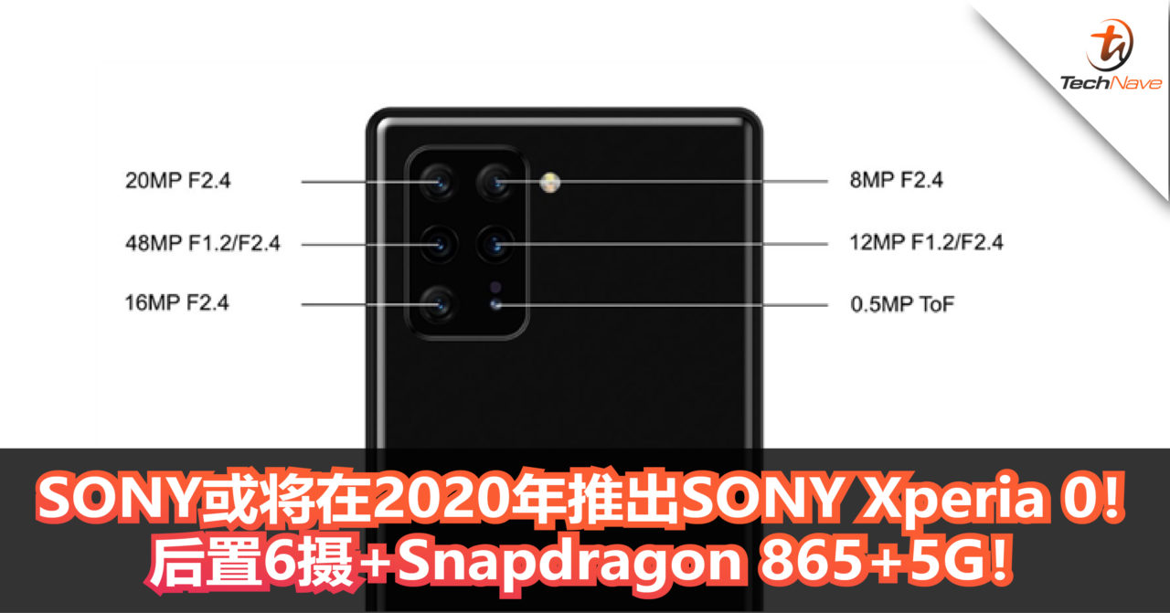 SONY或将在2020年推出SONY Xperia 0手机！后置6摄+Snapdragon 865+5G！