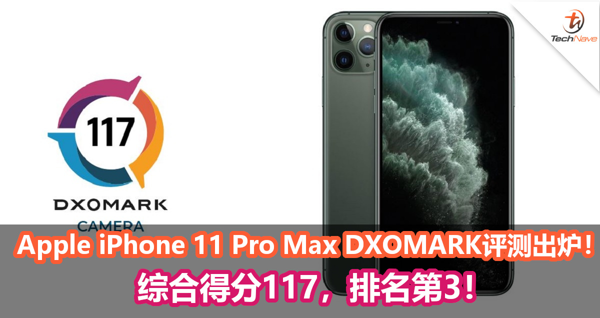 Apple iPhone 11 Pro Max 中文版DXOMARK评测出炉！综合得分117，排名第3！