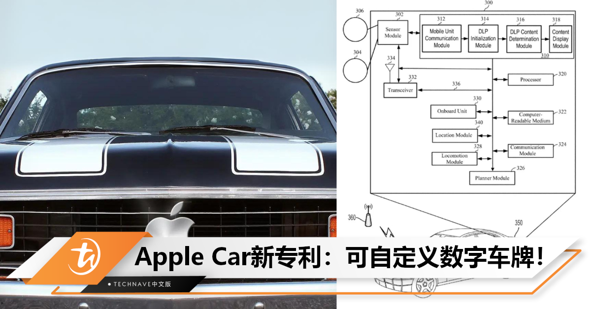 Apple Car新专利:数字车牌系统,可iPhone自定义车牌! Apple Car新专利:数字车牌系统,可iPhone自定义车牌!