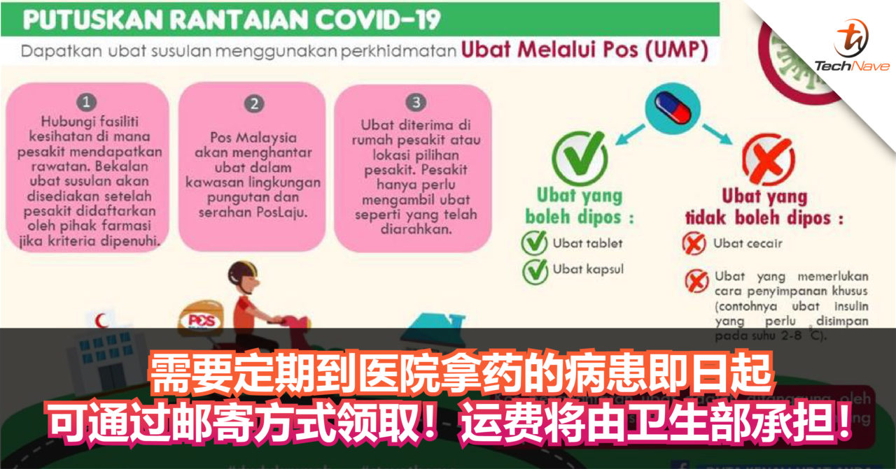 需要定期到医院拿药的病患即日起可通过邮寄方式领取！运费将由卫生部承担！