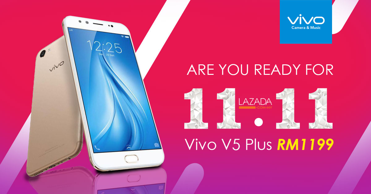 vivo加入双11促销活动，vivo V5 Plus特别优惠RM1199即可获得！