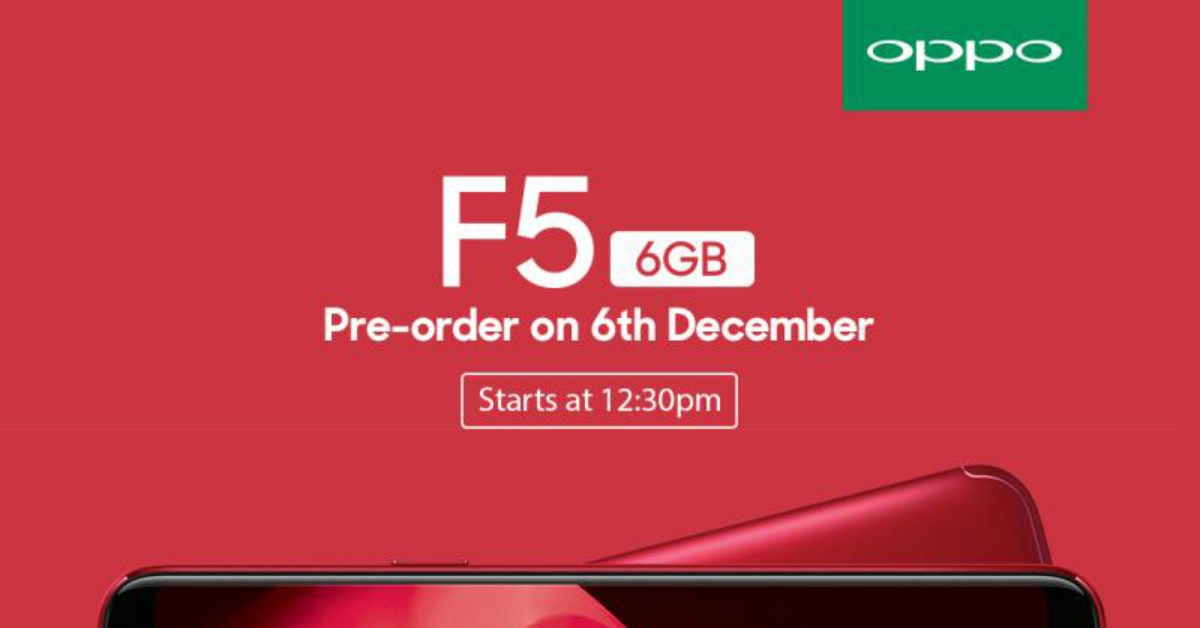 OPPO F5 6GB RAM艳红版将在12月6日于大马发布！