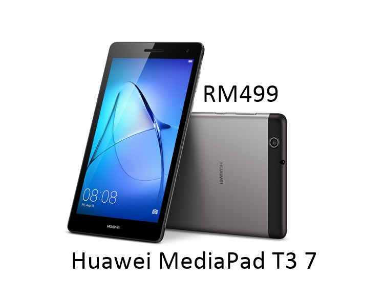 Huawei带来新款平板MediaPad T3 7，4100mAh电池容量只售RM499！