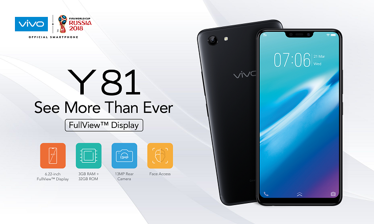 vivo Y81正式发布，RM799让你拥有6.22寸刘海全面屏手机！