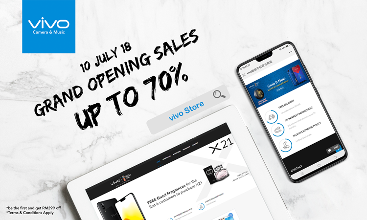 vivo大马官方网购平台7月10日正式开放！新开张优惠有70%折扣、各种赠品以及更多！