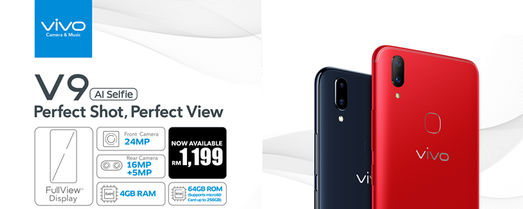 vivo V9价钱调低！现RM1199就可获得中端AI美颜摄像手机！