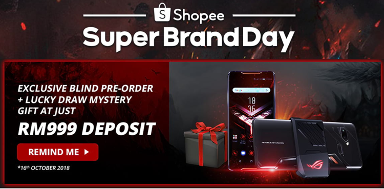 Shopee将在10月16日开启ASUS ROG Phone预购！内附免费voucher+神秘抽奖！