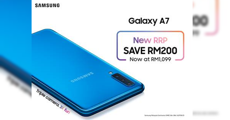 Samsung Galaxy A7（2018）现在售价为RM1099！整整扣除了RM200！