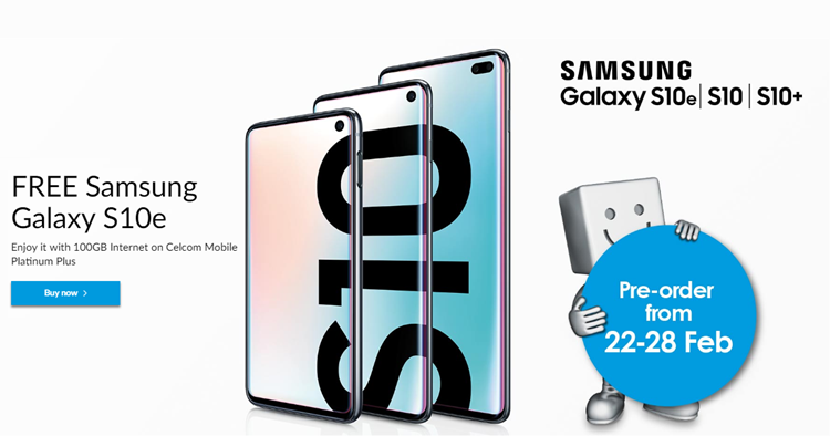 签够Celcom Mobile Platinum Plus配套，让你免费将Samsung Galaxy S10e带回家！