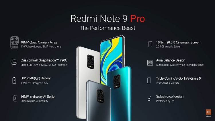 Redmi Note 9系列正式发布！Snapdragon 720G+64MP后置四摄+5020mAh大