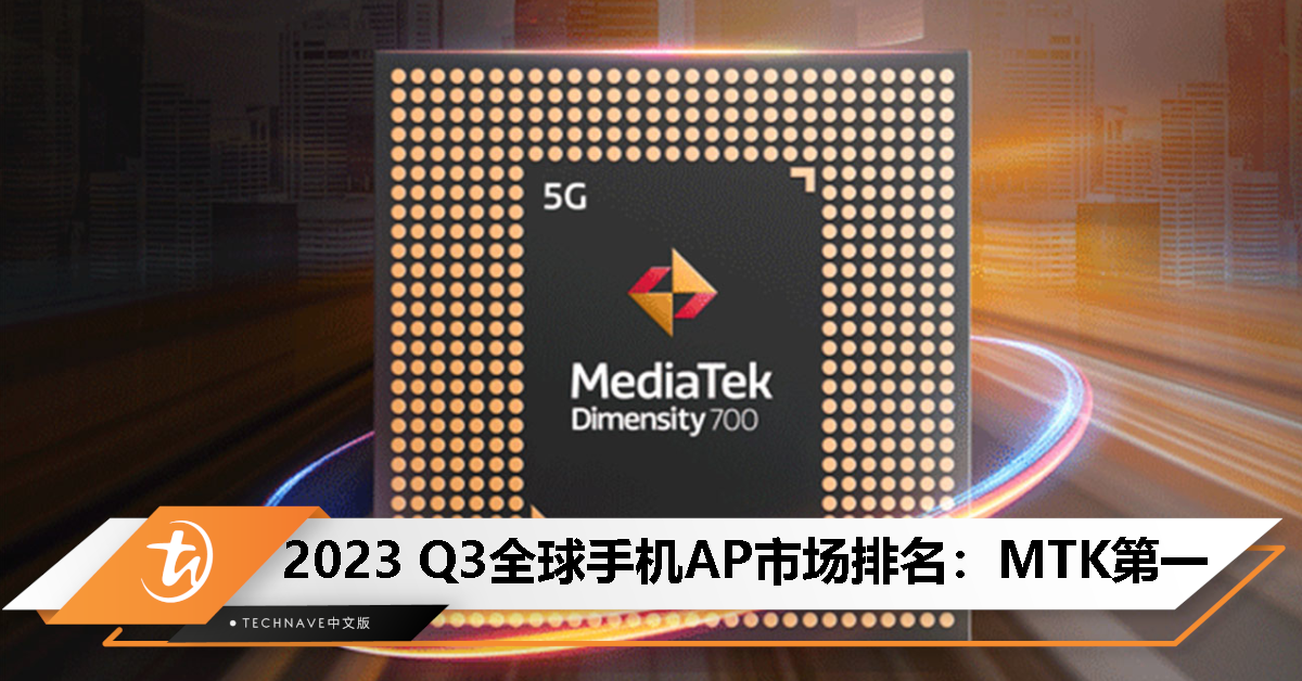 2023年Q3全球手机AP报告：MediaTek出货量最大占33%，Qualcomm营收最高占40%
