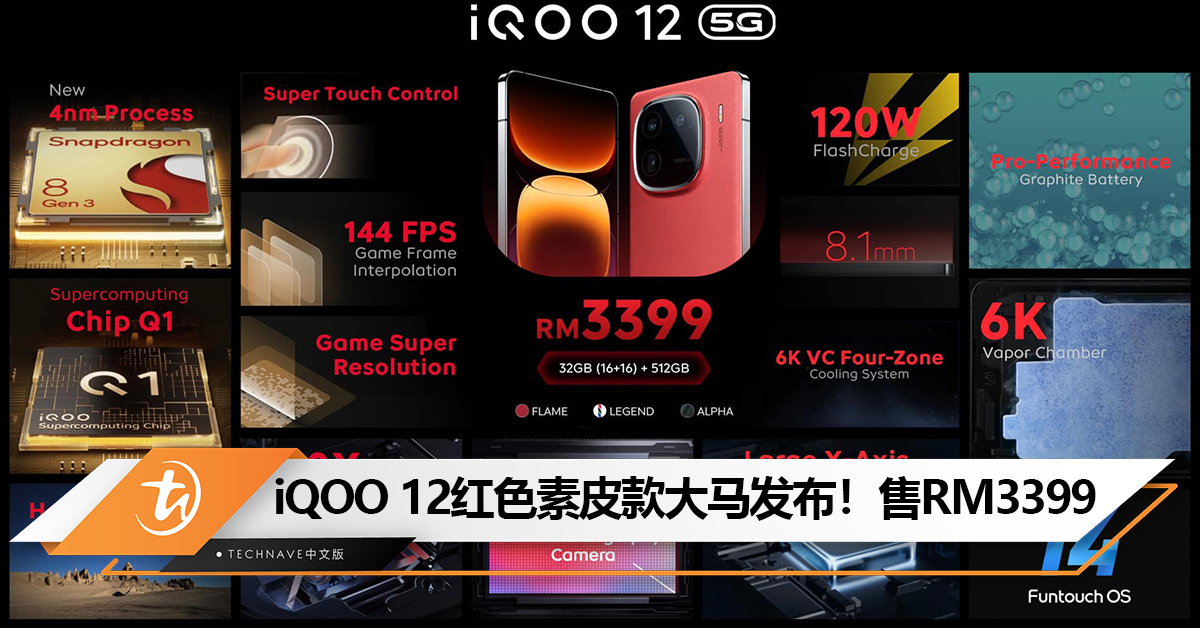 过年就是要“红”!iQOO 12 Flame Edition 大马发布:售价RM3399! 过年就是要“红”!iQOO 12 Flame Edition 大马发布:售价RM3399!