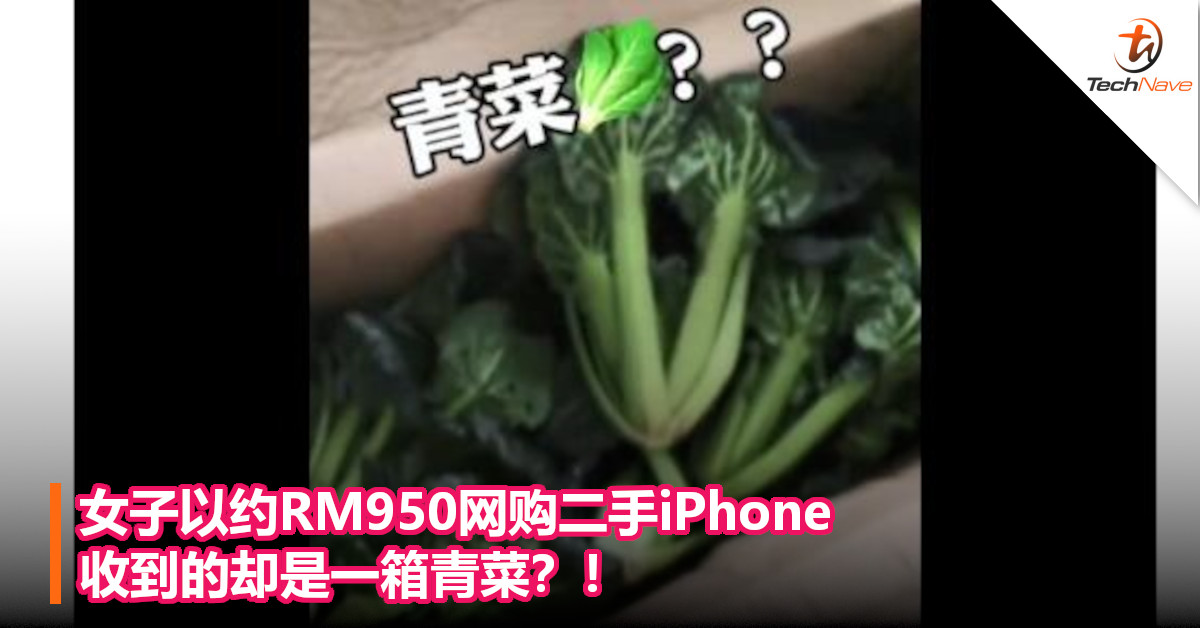 女子以约RM950网购二手iPhone，收到的却是一箱青菜？！