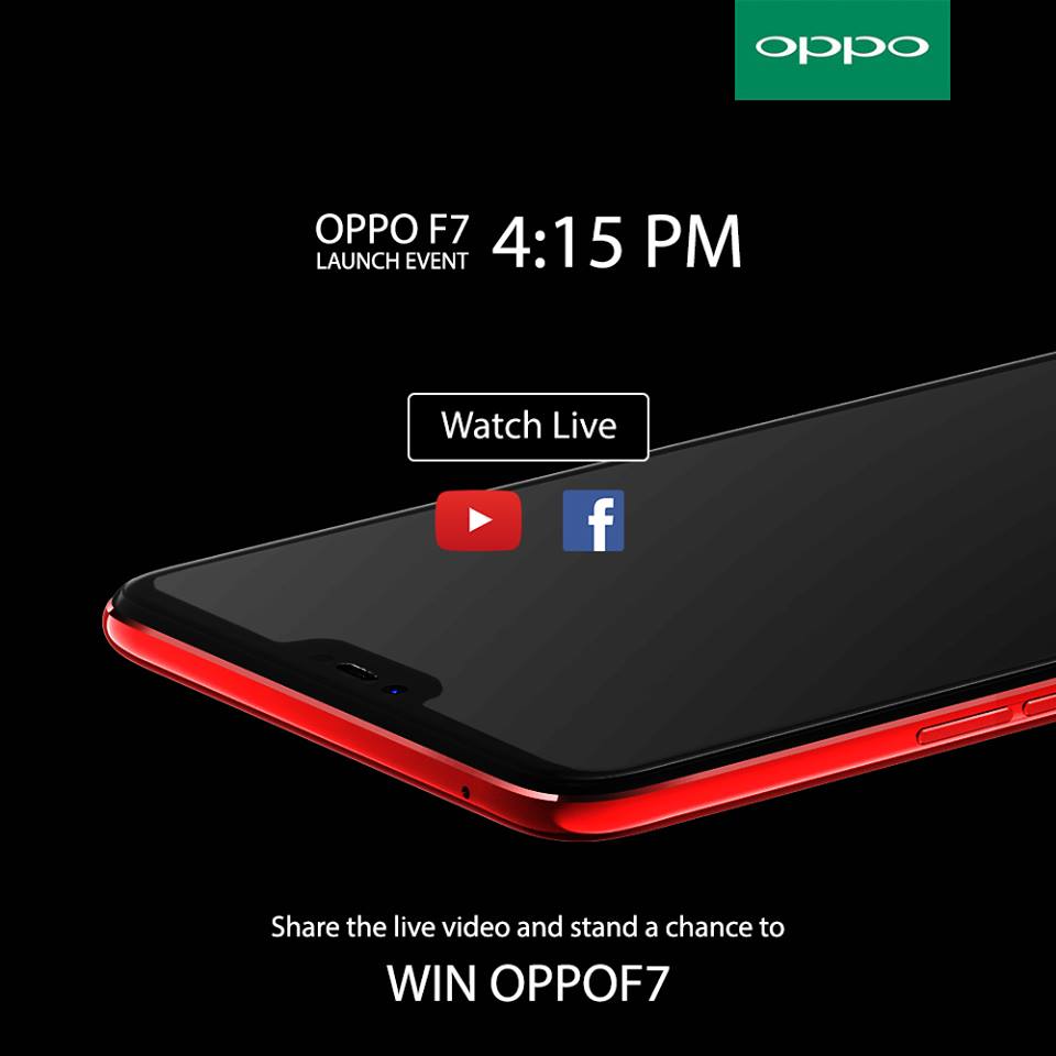 OPPO F7今日发布！观赏发布会直播赢取一款全新手机！