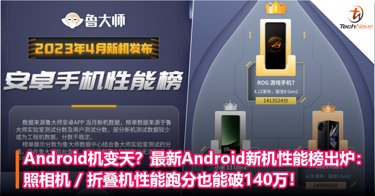 Android机变天？最新Android新机性能榜出炉：照相机 / 折叠机性能跑分也能破140万！