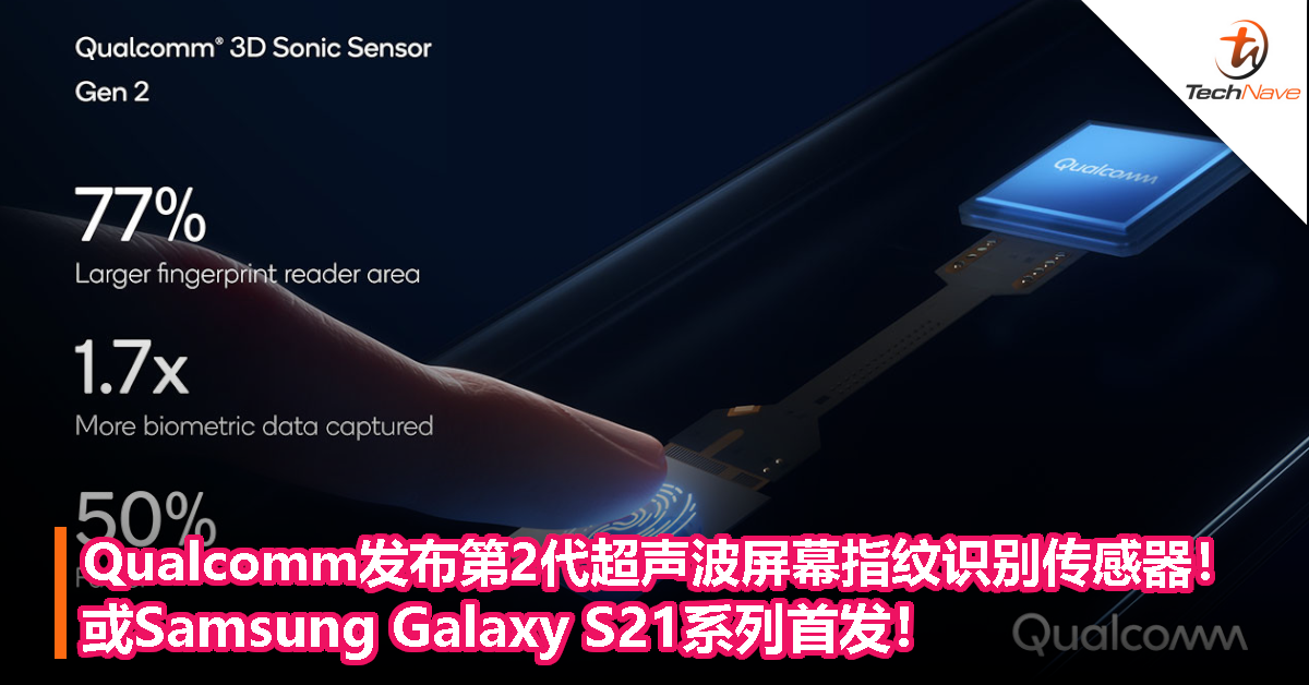 Qualcomm发布第2代超声波屏幕指纹识别传感器！或Samsung Galaxy S21系列首发！
