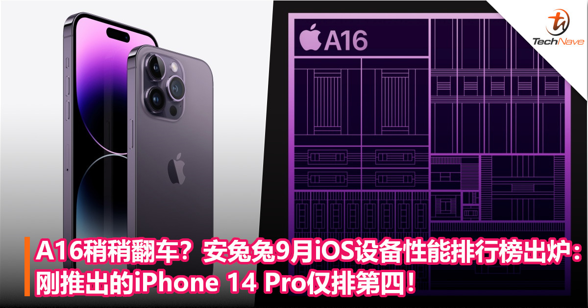 A16稍稍翻车？安兔兔9月iOS设备性能排行榜出炉：刚推出的iPhone 14 Pro仅排第四！ 