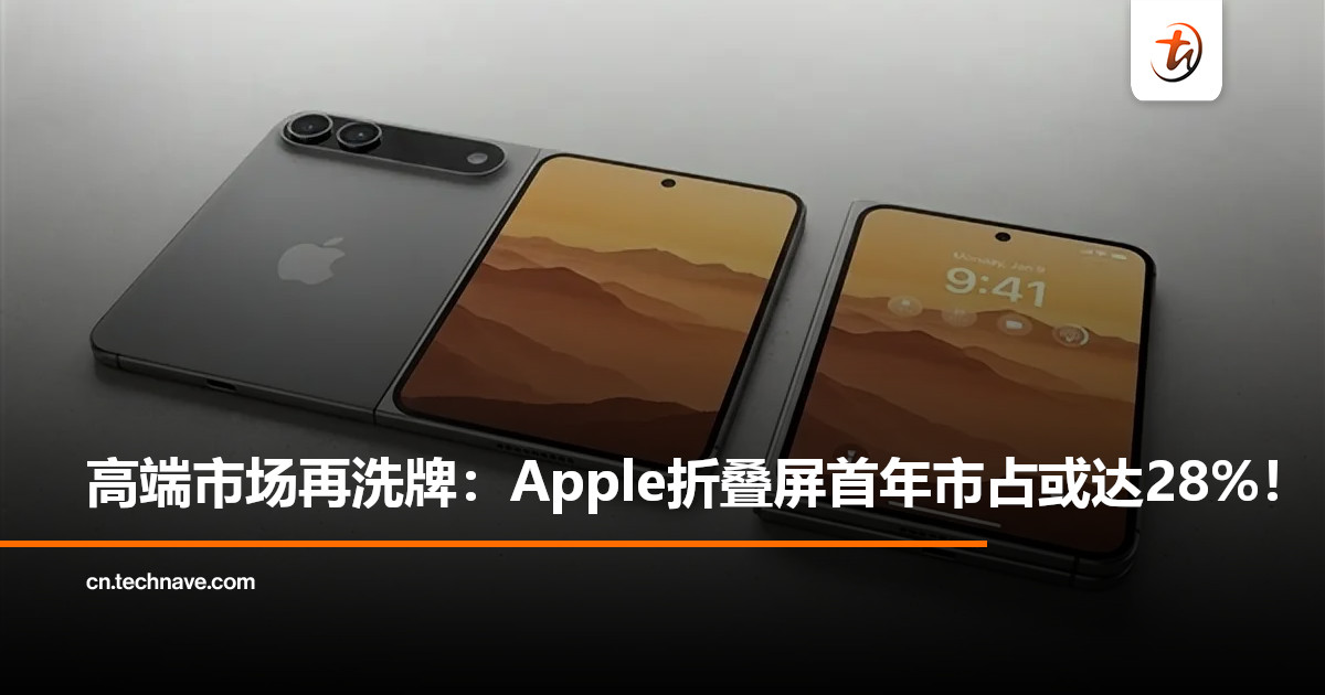 Apple入局折叠屏：预计iPhone Fold首年拿下28%市占，三强格局成形！