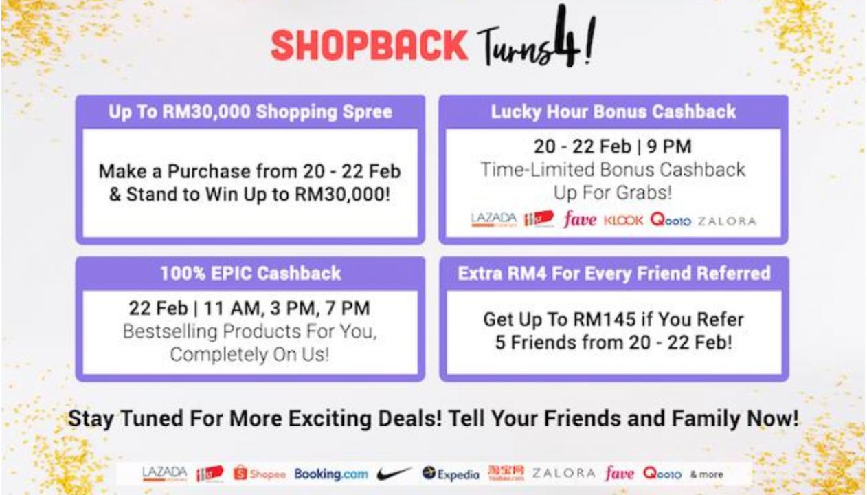 大马ShopBack将在2月20日至2月22日期间送出总值RM350万的奖金！