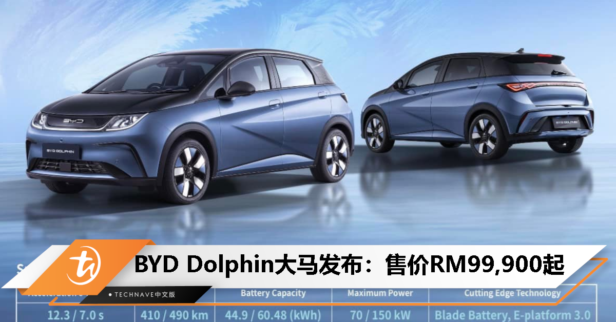BYD Dolphin电动车大马发布：售价RM99,900起！