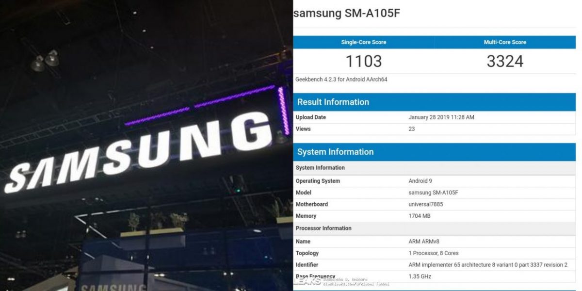 Samsung又一款入门机——SamsungGalaxy A10曝光！Exynos 7885+光电屏幕指纹!