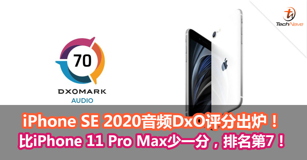 iPhone SE 2020音频DxO评分出炉！比iPhone 11 Pro Max少一分，排名第7！