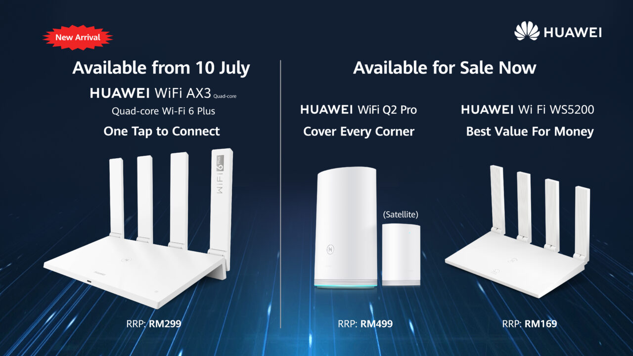 huawei wifi ax3路由器开卖:支援wifi 6,nfc一碰连网,售价rm299!