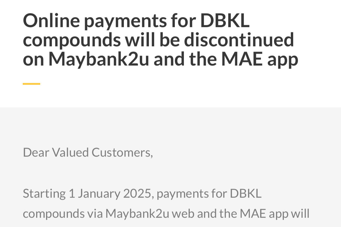 Maybank2u 和MAE 将停止支持DBKL 罚单付款，2025 年1 月1 日起生效- TechNave 中文版