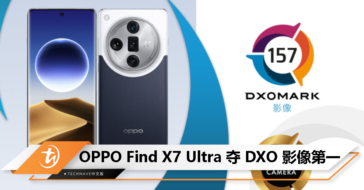 DXOMARK公布OPPO Find X7 Ultra影像测试：总分157，与HUAWEI Mate 60 Pro+并列第 1 名