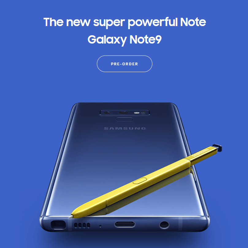Samsung Galaxy Note 9预购进行中！想要的用户动作快！