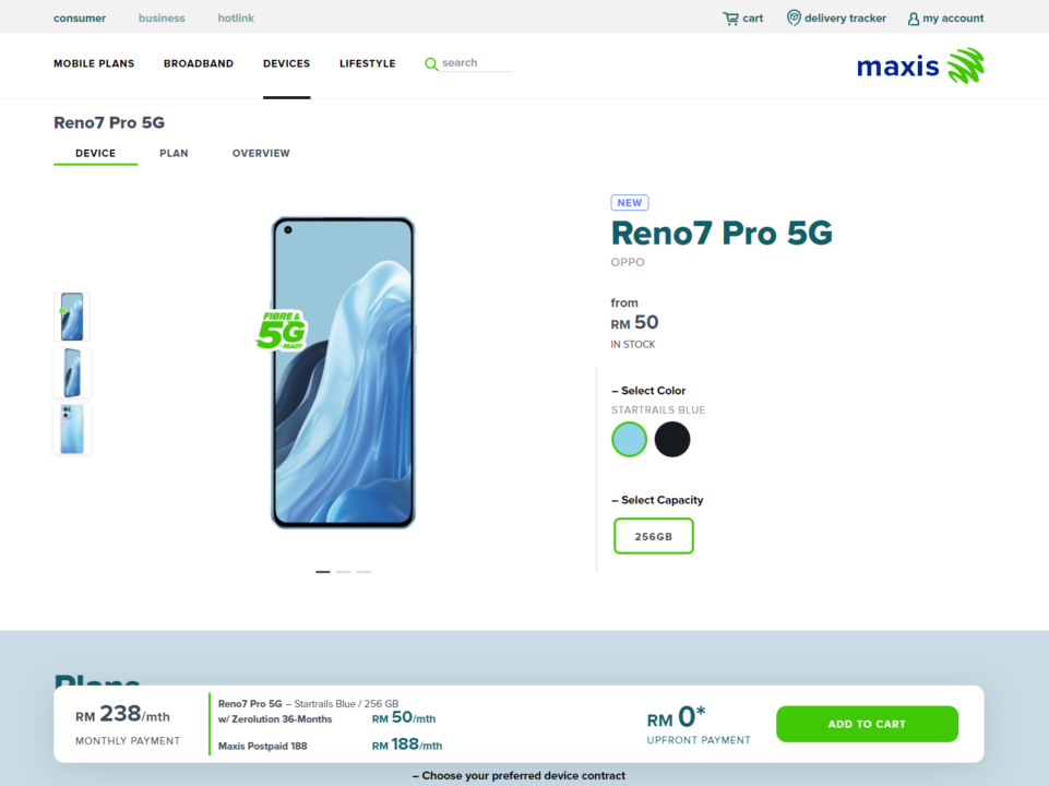 oppo reno 7 pro maxis