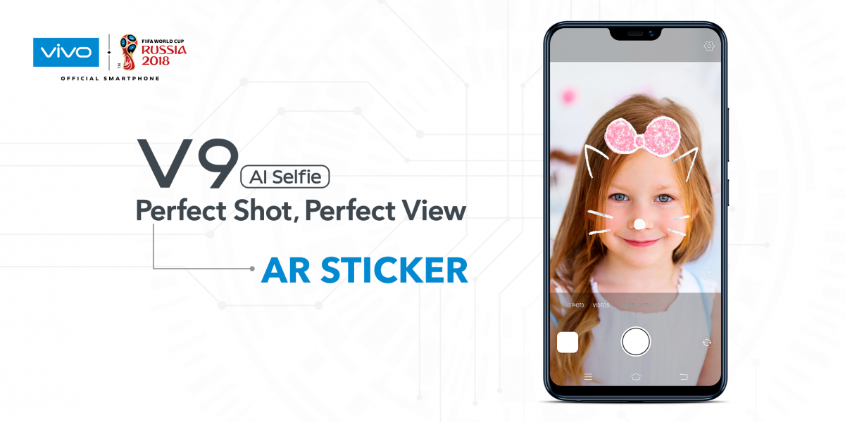 vivo V9新加入AR Stickers功能，让你自拍美美哒！
