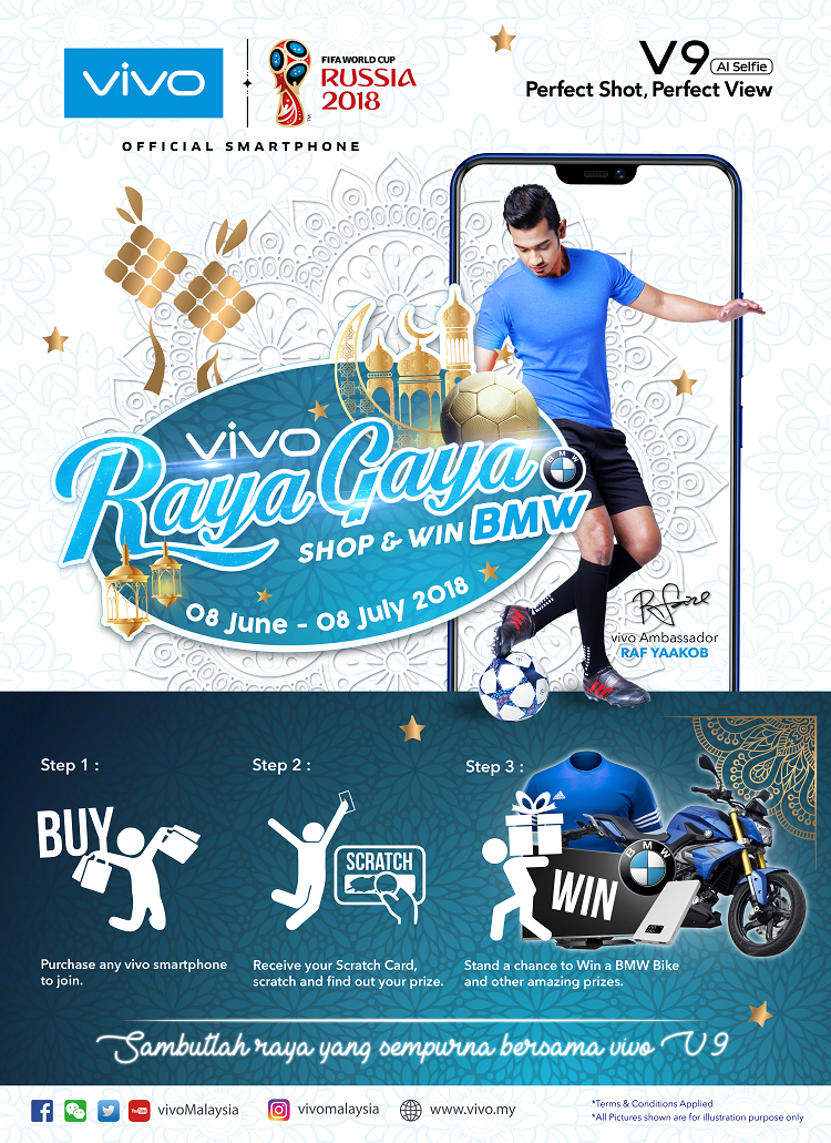 vivo Raya Gaya抽奖活动，让你赢取价值达RM29,000的特等大奖！