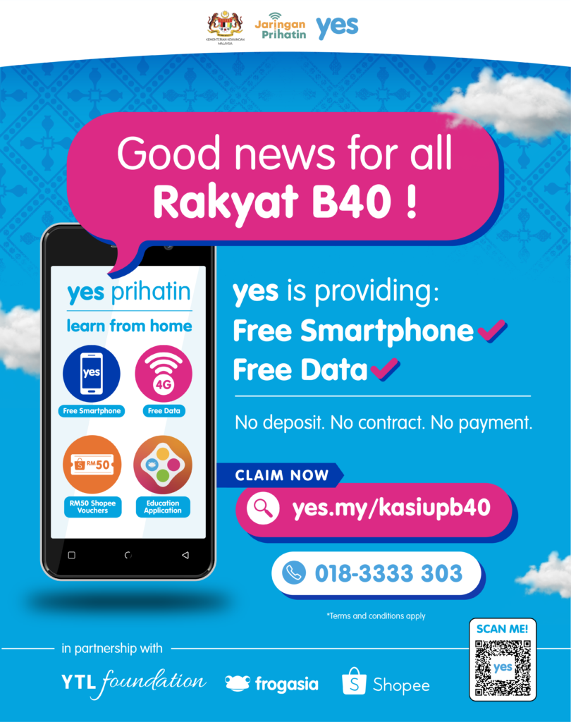 YES推出关怀上网配套，免费一部手机！B40群体可申请，无需定金、无需签约、完全免费！ - TechNave 中文版