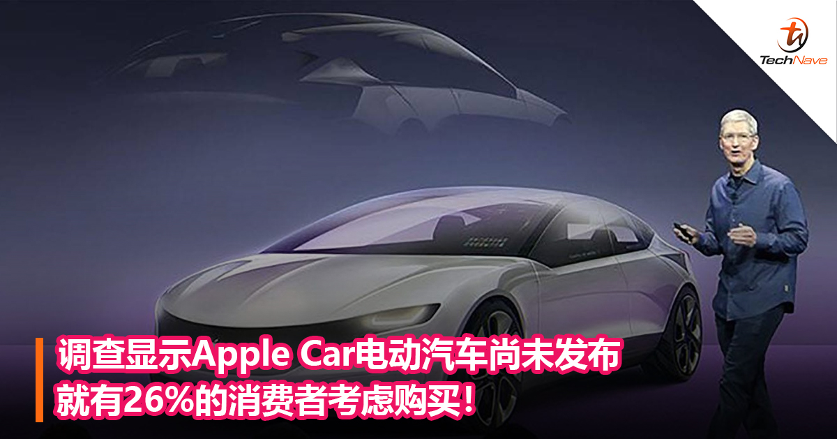 调查显示Apple Car电动汽车尚未发布就有26%的消费者考虑购买！