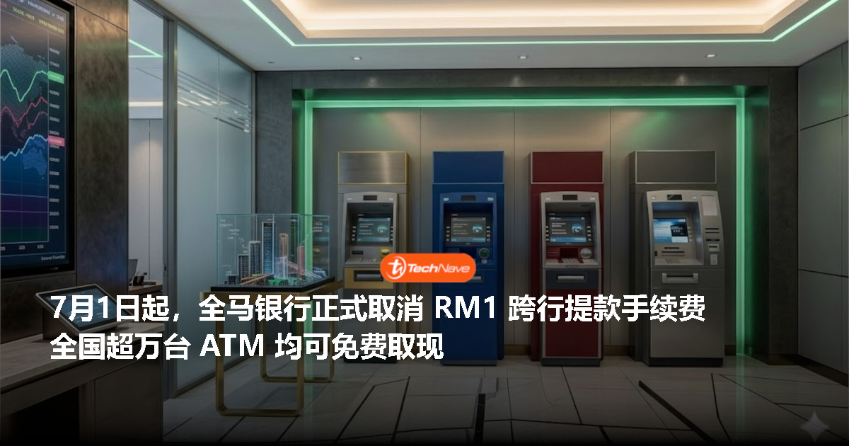 大马各大银行将于2026年7月1日起取消 RM1 跨行 ATM 提款费