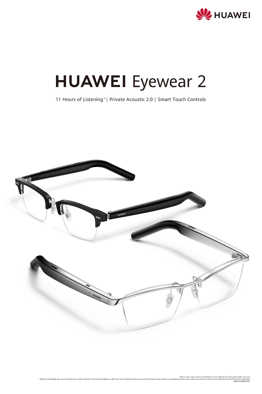 HUAWEI Eyewear 2 智能眼镜发布：11小时音乐播放、私人定制声学2.0