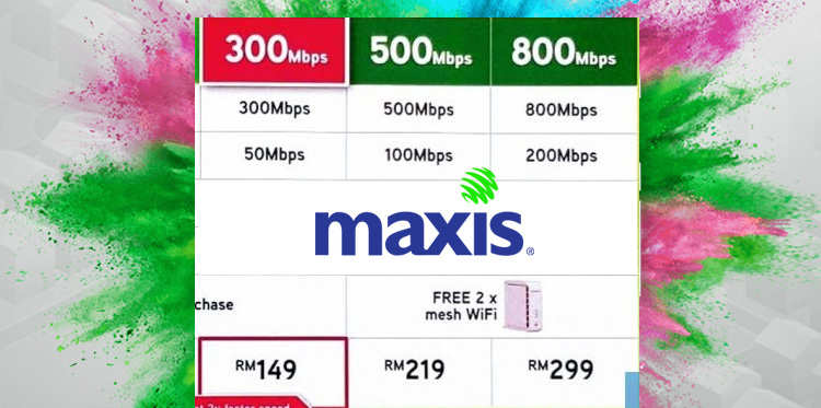 Maxis将在下星期推出300Mbps，500Mbps以及800Mbps配套！