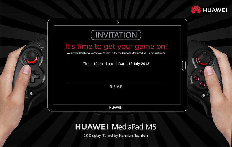 Huawei马来西亚官方宣布将于7月12日正式发布Huawei MediaPad M5！屏幕大大，吃鸡爽爽！