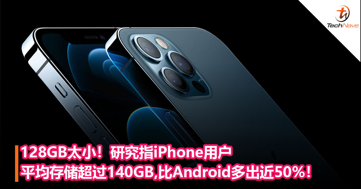 128GB的iPhone不再足够！研究指iPhone 用户平均存储容量超过140GB，比Android多近50%！