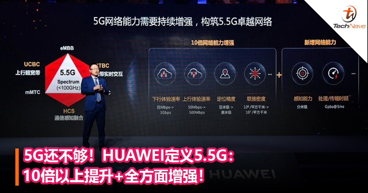 5G还不够！HUAWEI定义5.5G：10倍以上提升+全方面增强！