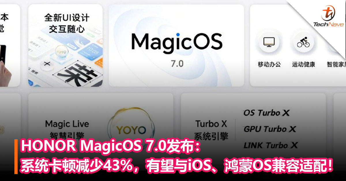 HONOR MagicOS 7.0发布：系统卡顿减少43%，有望与iOS、鸿蒙OS兼容适配！