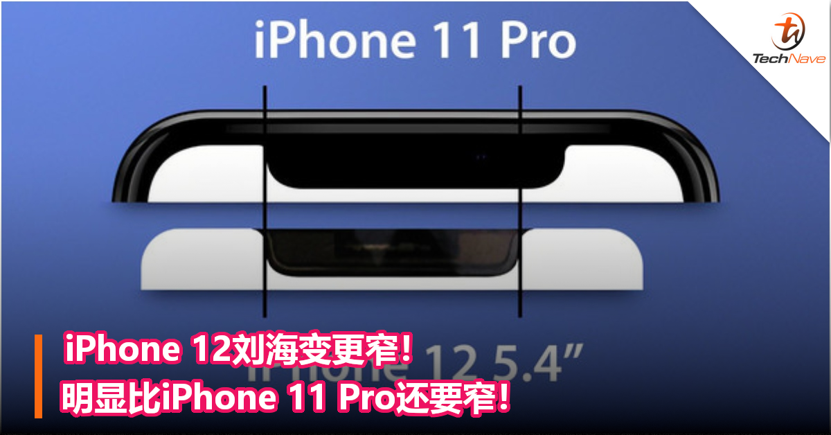 iPhone 12刘海变更窄！明显比iPhone 11 Pro还要窄！