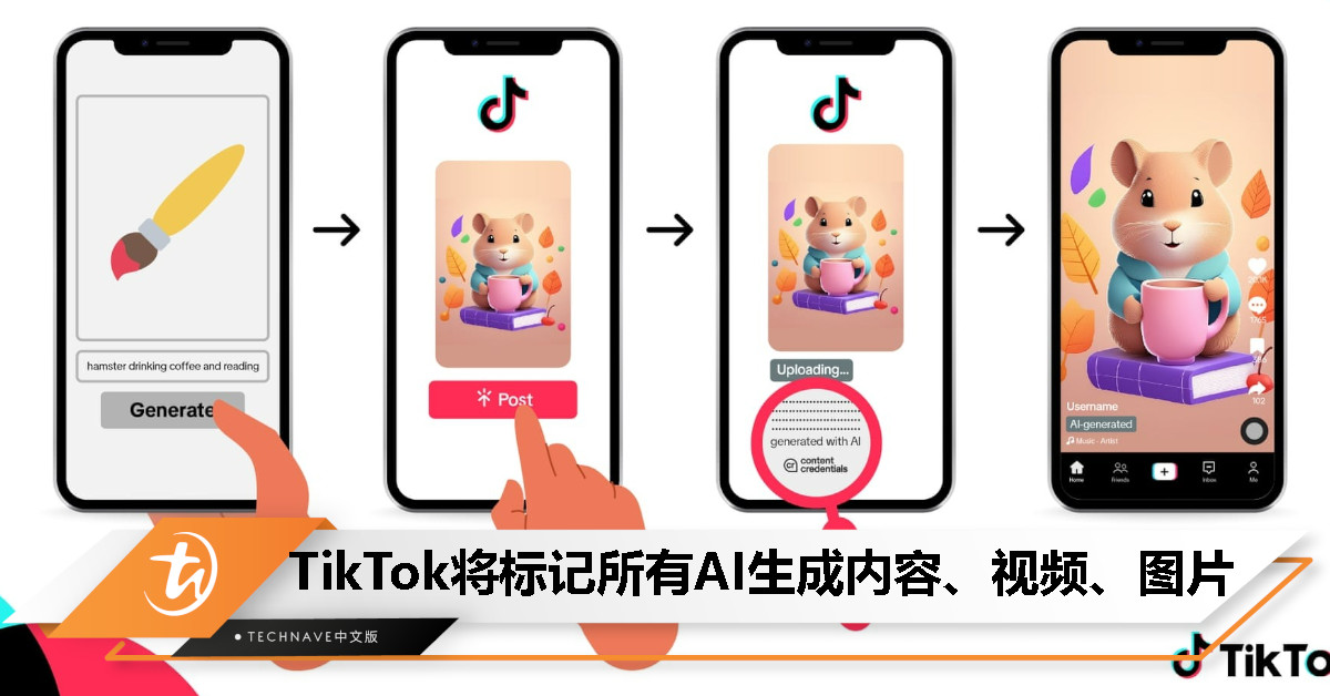 TikTok宣布扩大AI内容自动标记范围，与C2PA合作应对虚假信息传播