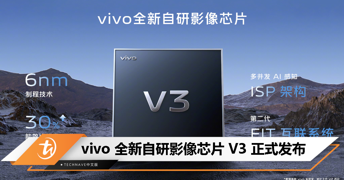 vivo 自研影像芯片 V3 发布：6nm 制程工艺，Android 首发 4K 电影人像视频