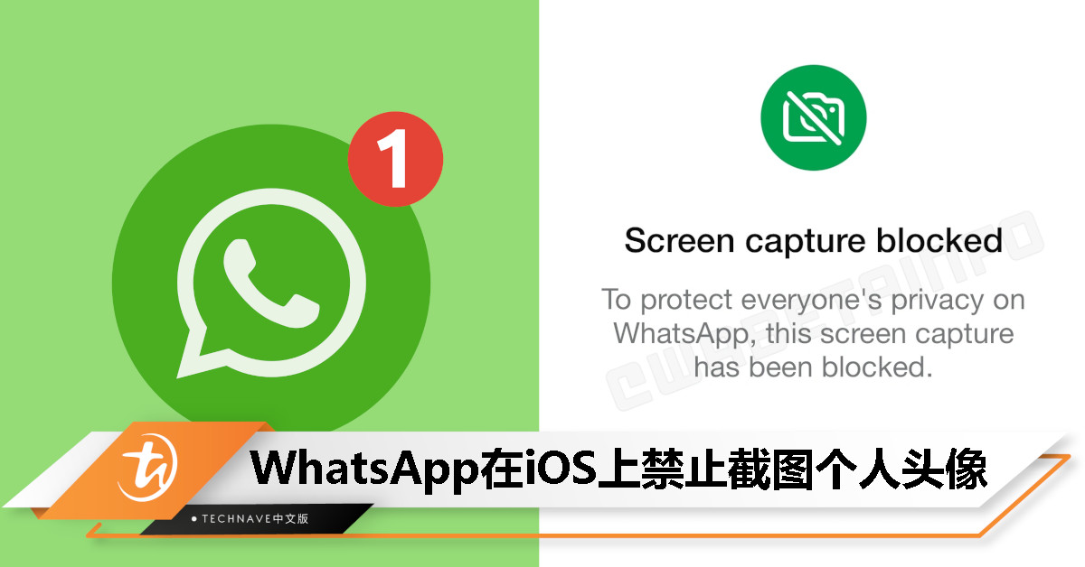 WhatsApp推新功能：iOS上禁止截图个人头像，以保护用户隐私