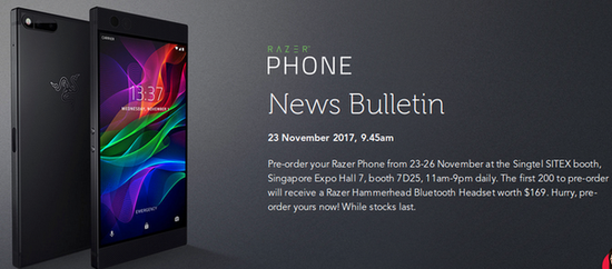 Razer Phone进入亚洲市场，新加坡为首站，12月1日起约RM3268正式售卖！