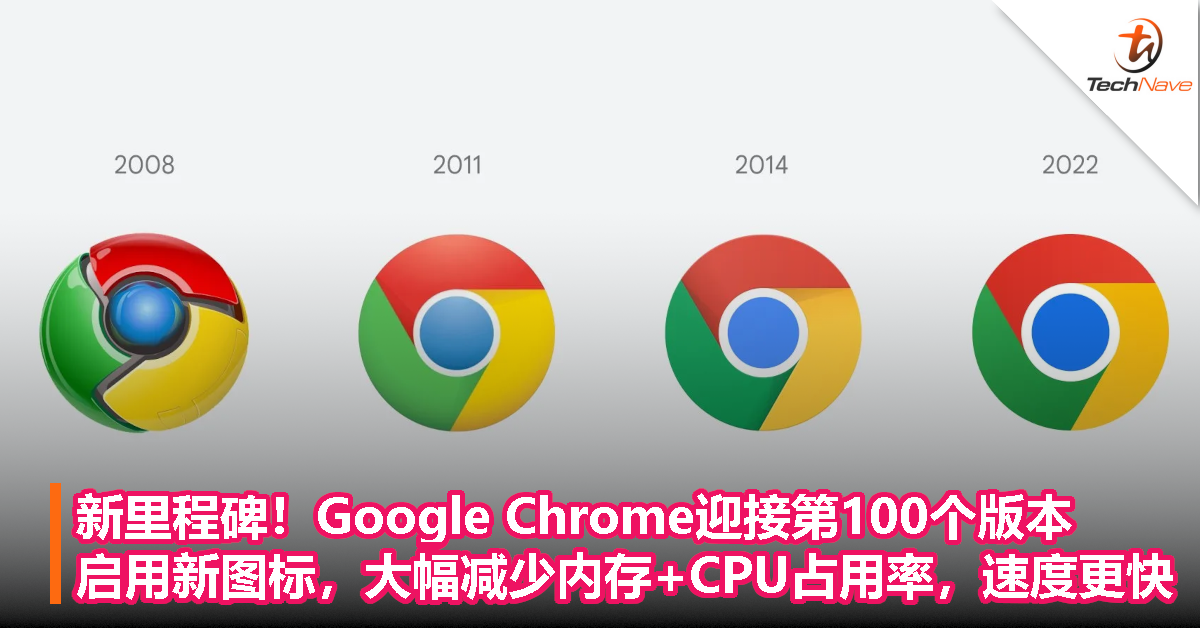 新里程碑！Google Chrome 迎接第100个版本：启用新图标大幅减少内存+CPU占用率，速度更快